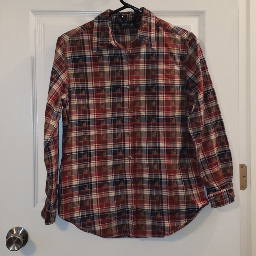 Leaf Plaid Longsleeve Button Down